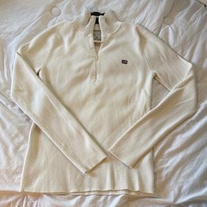 Vintage Polo by Ralph Lauren quarter zip American Ribbed Sweater - Cream/white
